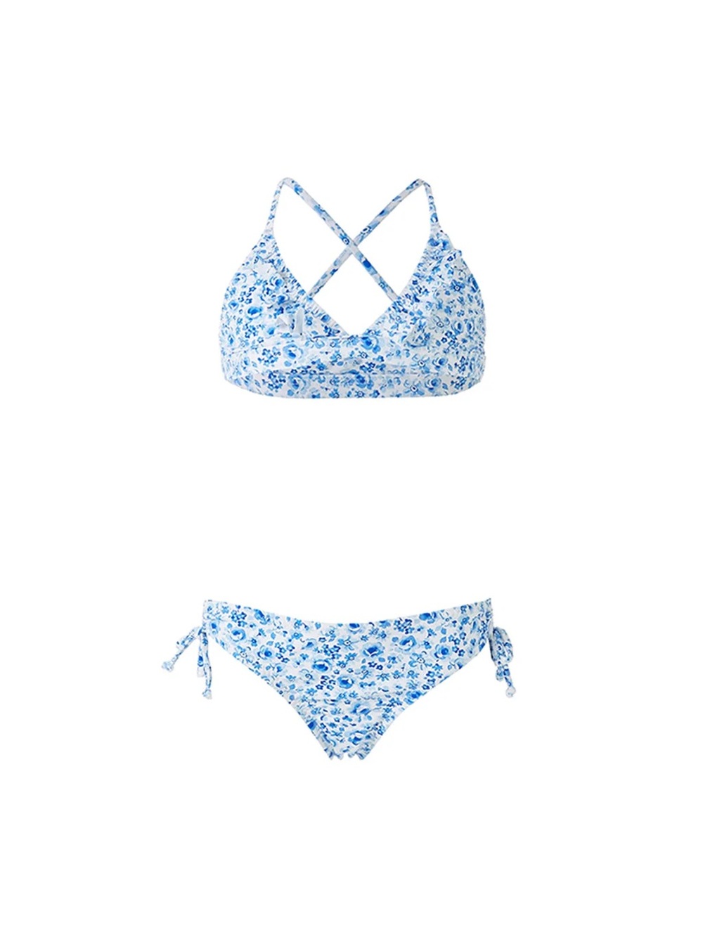 Girls Baby New York Blue Floral Bikini